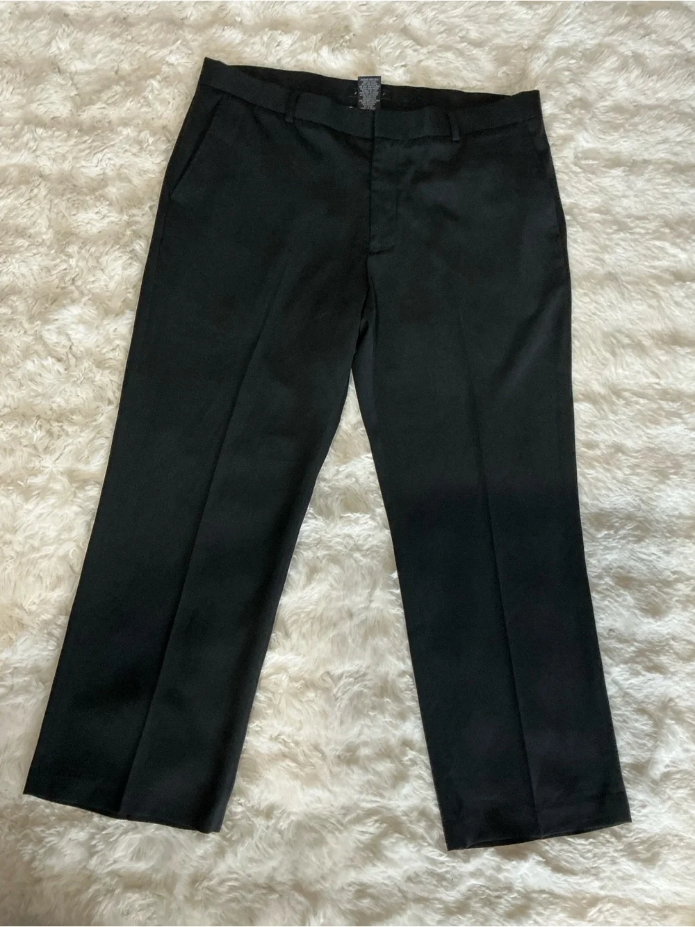 jf j.ferrar Men's Black Flat-Front Dress Pants 38x29